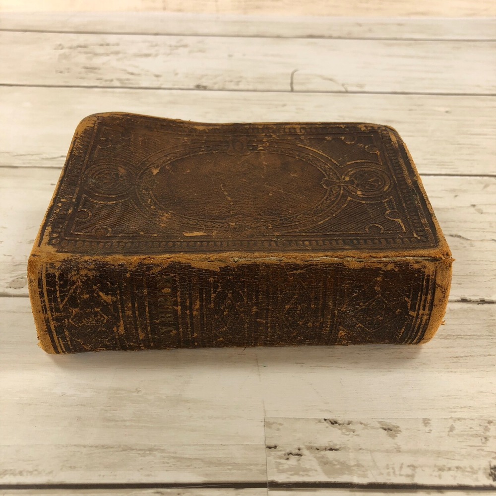 1861 Holy Bible American Bible Society Diamond 32mo Antique Civil War Era Book - Picture 5 of 10